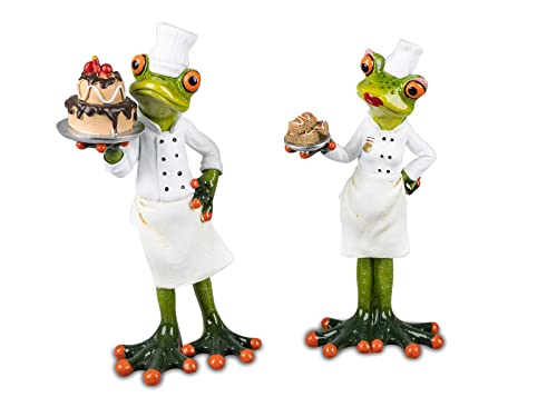 formano 2er Set lustige Frösche Frosch als Bäcker Konditor Konditorin Figur Froschpaar von formano