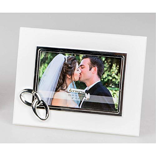 formano Bilderrahmen, Fotorahmen Wedding für 10x15cm weiß Silber mit Ringen von formano