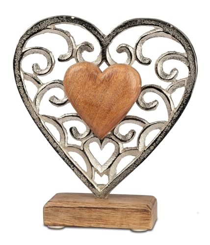 formano Deko Herz Aluminium Mangoholz Sockel 20 x 18 cm Dekoaufsteller Tischdeko Silber Skulptur Moderne Wohndeko Herz-Figur Geschenkidee Wohnzimmer Büro formano Deko Herz Aluminium Mangoholz Sockel 20 x 18 cm Dekoaufsteller Tischdeko Silber Skulptur Moderne Wohndeko Herz-Figur Geschenkidee Wohnzimmer Büro von formano