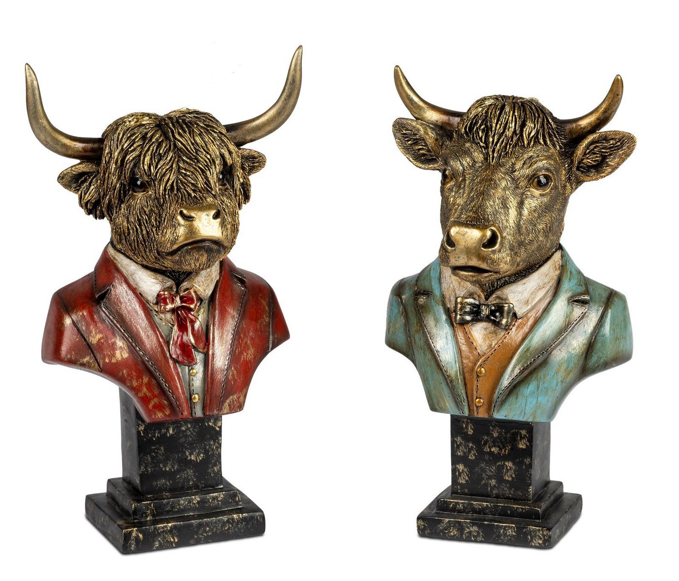 formano Dekofigur 2er Set Kuh Set Deko-Büsten - Polyresin 23 cm Handbemalt bunt (2er Set) von formano
