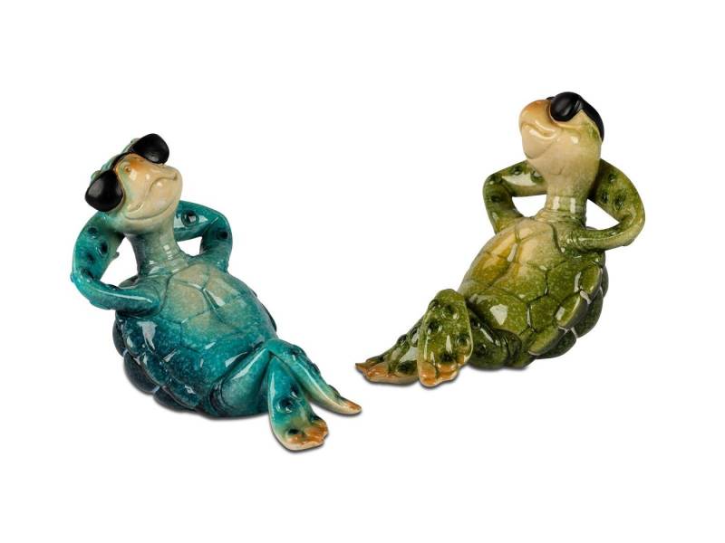formano Dekofigur 2er Set Schildkröten mit Sonnenbrille 10cm Deko Figuren aus Kunststein von formano