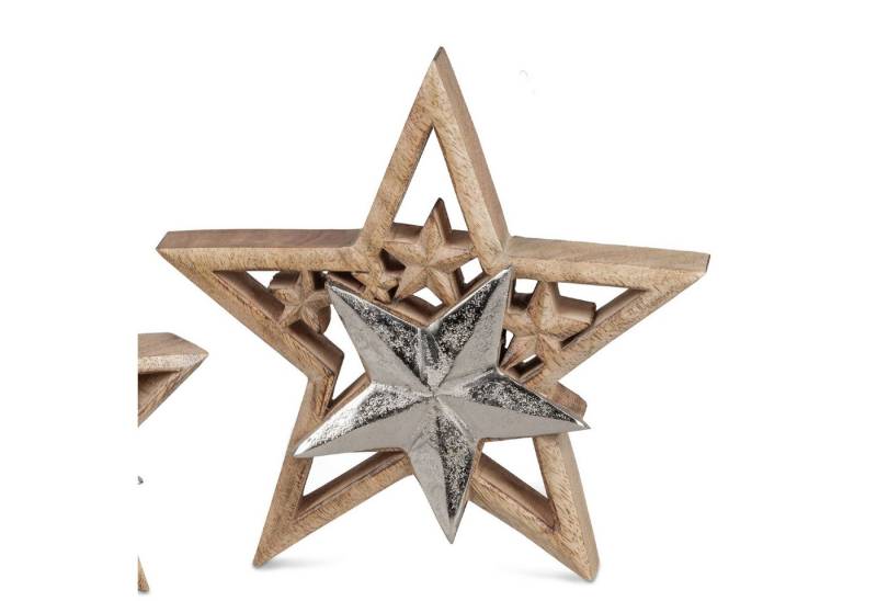formano Dekofigur Alu Mangoholz, Farbe: Natur, Motiv: Stern von formano