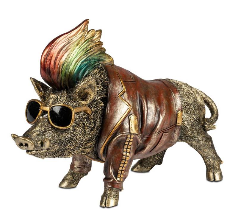 formano Dekofigur Cooles Wildschwein 32x24cm Handbemalte Tierfigur aus Polyresin von formano