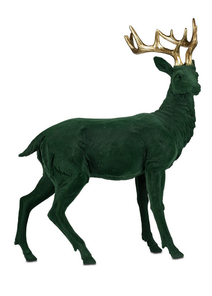 formano Dekofigur Deko Hirsch grün Samt Kunststein goldenes Geweih 35x45cm formano Dekofigur Deko Hirsch grün Samt Kunststein goldenes Geweih 35x45cm von formano