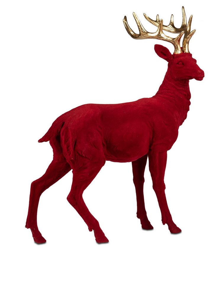 formano Dekofigur Deko Hirsch rot Samt Kunststein goldenes Geweih 35x45cm formano Dekofigur Deko Hirsch rot Samt Kunststein goldenes Geweih 35x45cm von formano
