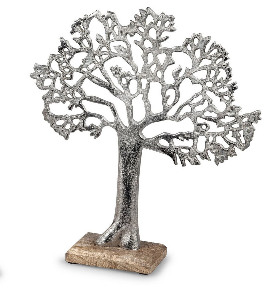 formano Dekofigur Deko lebensbaum aus Alu Mango Holz zum stellen Aufsteller 34 cm von formano