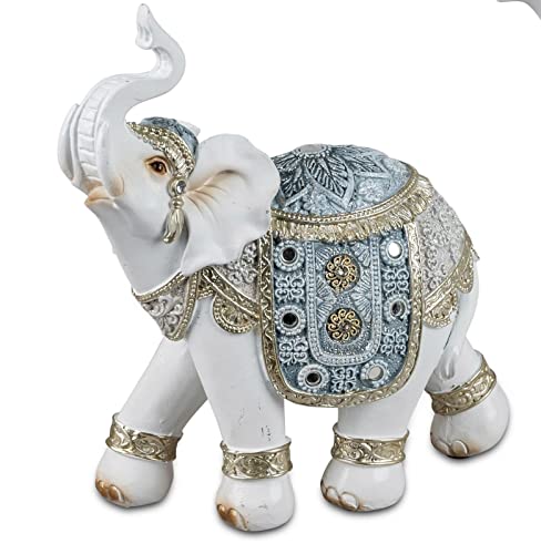 formano Dekofigur Elefant 19 cm mit Relief und Spiegel-Elementen veredelt handbemalt Figur Afrika Tierfigur von formano