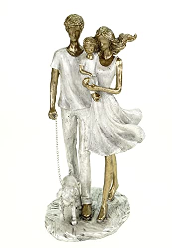 formano Dekofigur Familie mit Hund Modern Couple Skulptur 26 cm Liebe Paar von formano