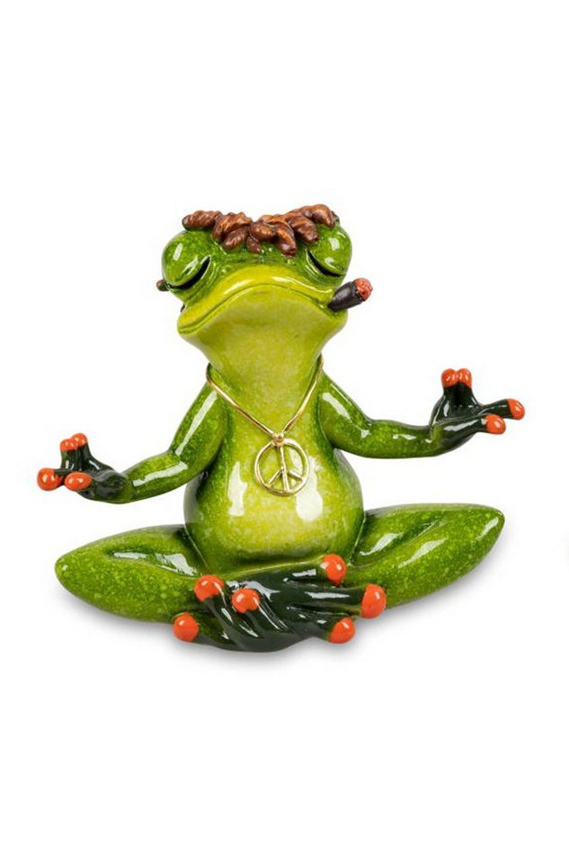 formano Dekofigur Frosch Yoga Meditation 8 cm Froschfigur Kunststein glänzend (1 St) von formano