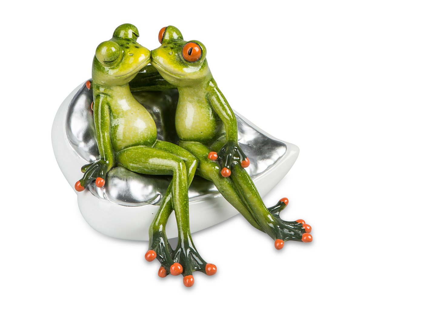 formano Dekofigur Froschpaar küssend auf Herz Sofa Couch ca. 15 cm aus Froschhausen von formano