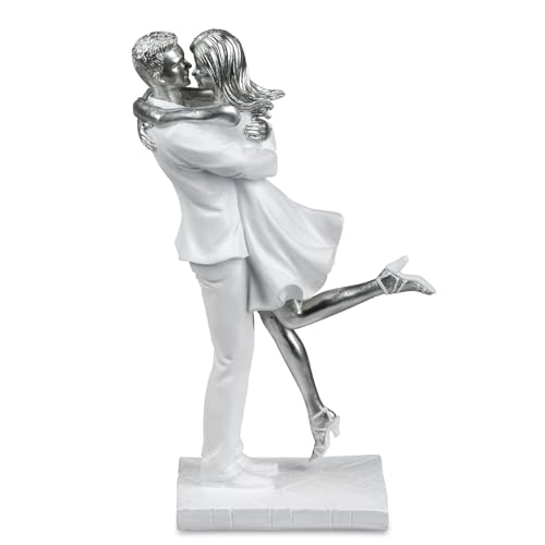 formano Dekofigur Liebespaar umarmend 25 cm Handbemalt Skulptur Paar Liebe groß Moderne Deko für Zuhause Wohnzimmer Flur Büro von formano