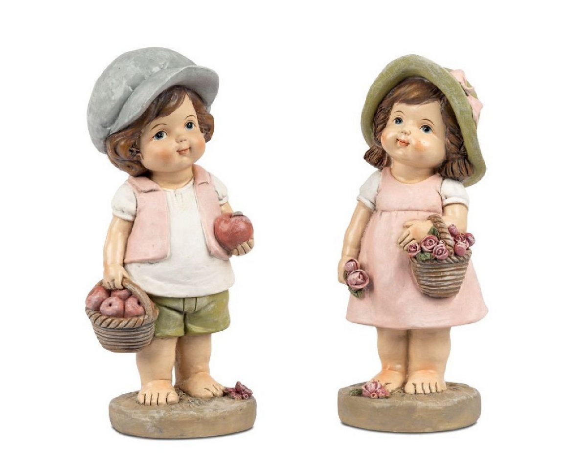 formano Dekofigur Nostalgische Kinderfiguren handbemalt 21 cm im 2er Set, Perfekt für alle Anlässe Geburtstag, Muttertag von formano