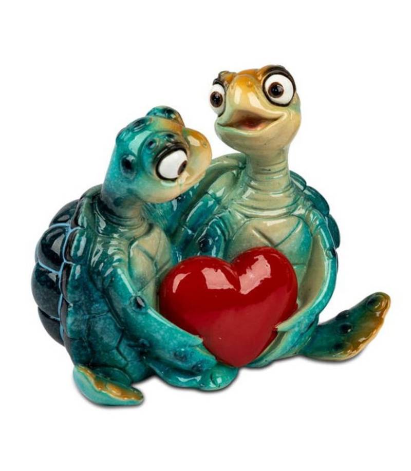 formano Dekofigur Schildkröten-Paar Harry mit Herz blau 12x10 cm (1 St) von formano
