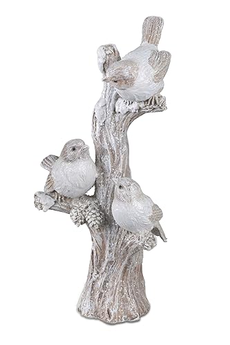 formano Dekofigur Vogelgruppe auf AST | Vögel Zierfigur Figur | Haus Gartendeko | 28x14 cm von formano