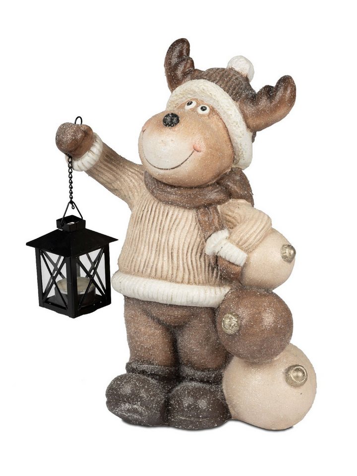 formano Dekofigur Winterzeit, Farbe: Creme, Motiv: Elch formano Dekofigur Winterzeit, Farbe: Creme, Motiv: Elch von formano