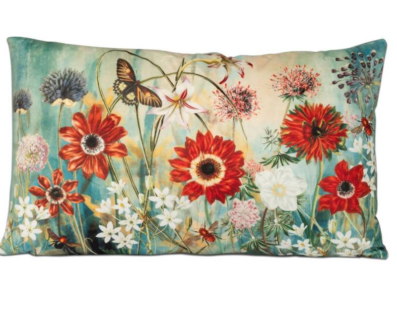 formano Dekokissen Samt-Kissen Blumenwiese 30x50cm Dekokissen Sofakissen Zierkissen von formano
