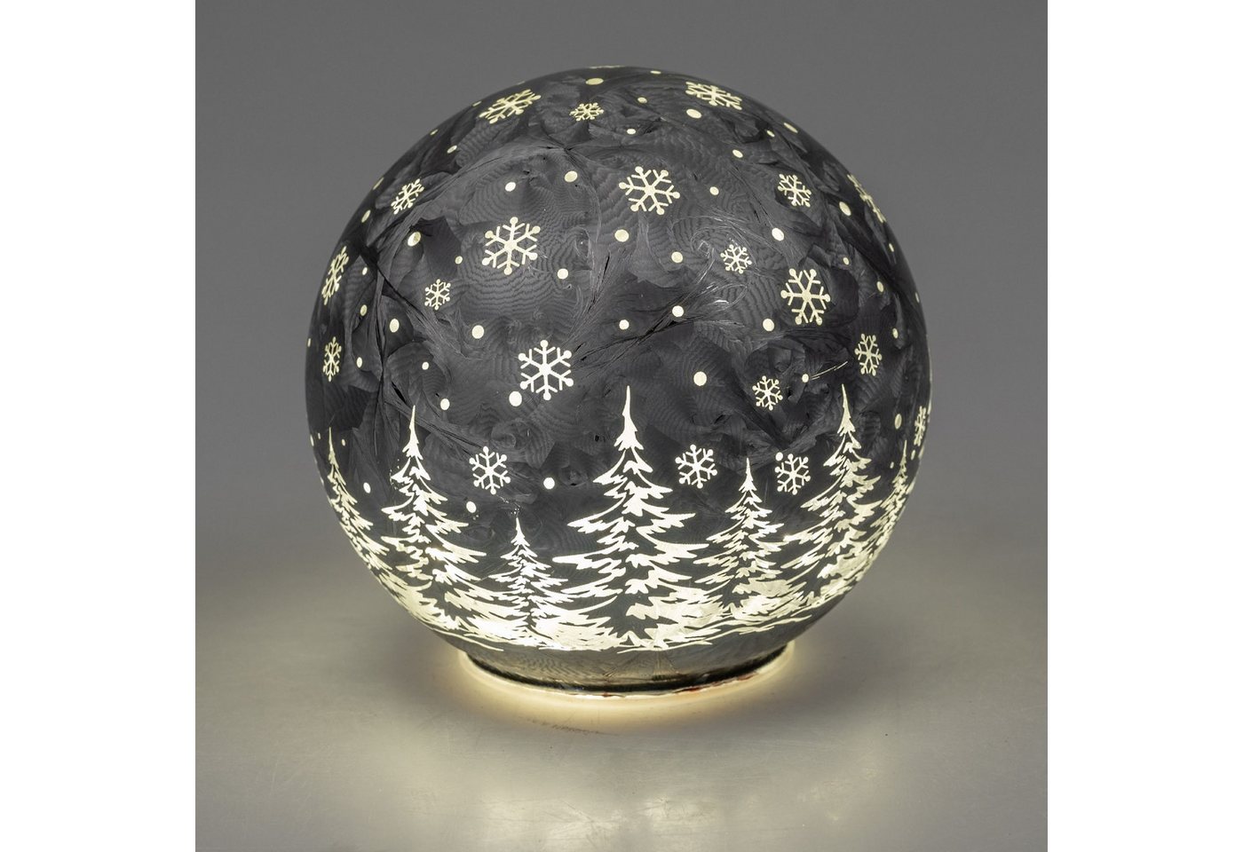 formano Dekokugel Winterwald, mit Timerfunktion, Grau, Motiv: Winterwald von formano
