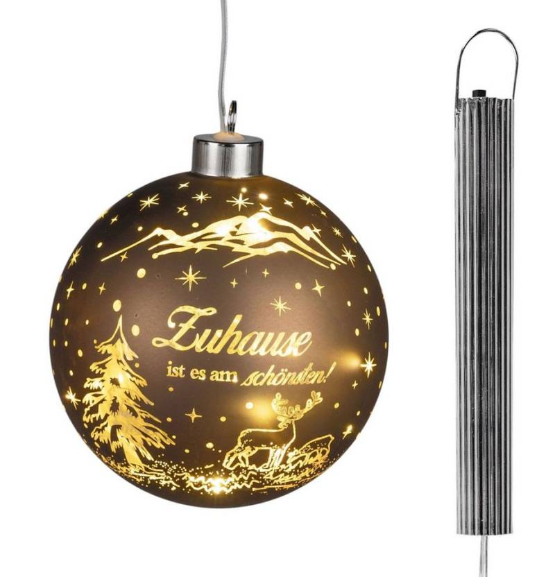 formano Dekolicht LED Weihnachtskugel zum Hängen 12 cm braun-gold mit Spruch Deko-Kugel, LED fest integriert formano Dekolicht LED Weihnachtskugel zum Hängen 12 cm braun-gold mit Spruch Deko-Kugel, LED fest integriert von formano