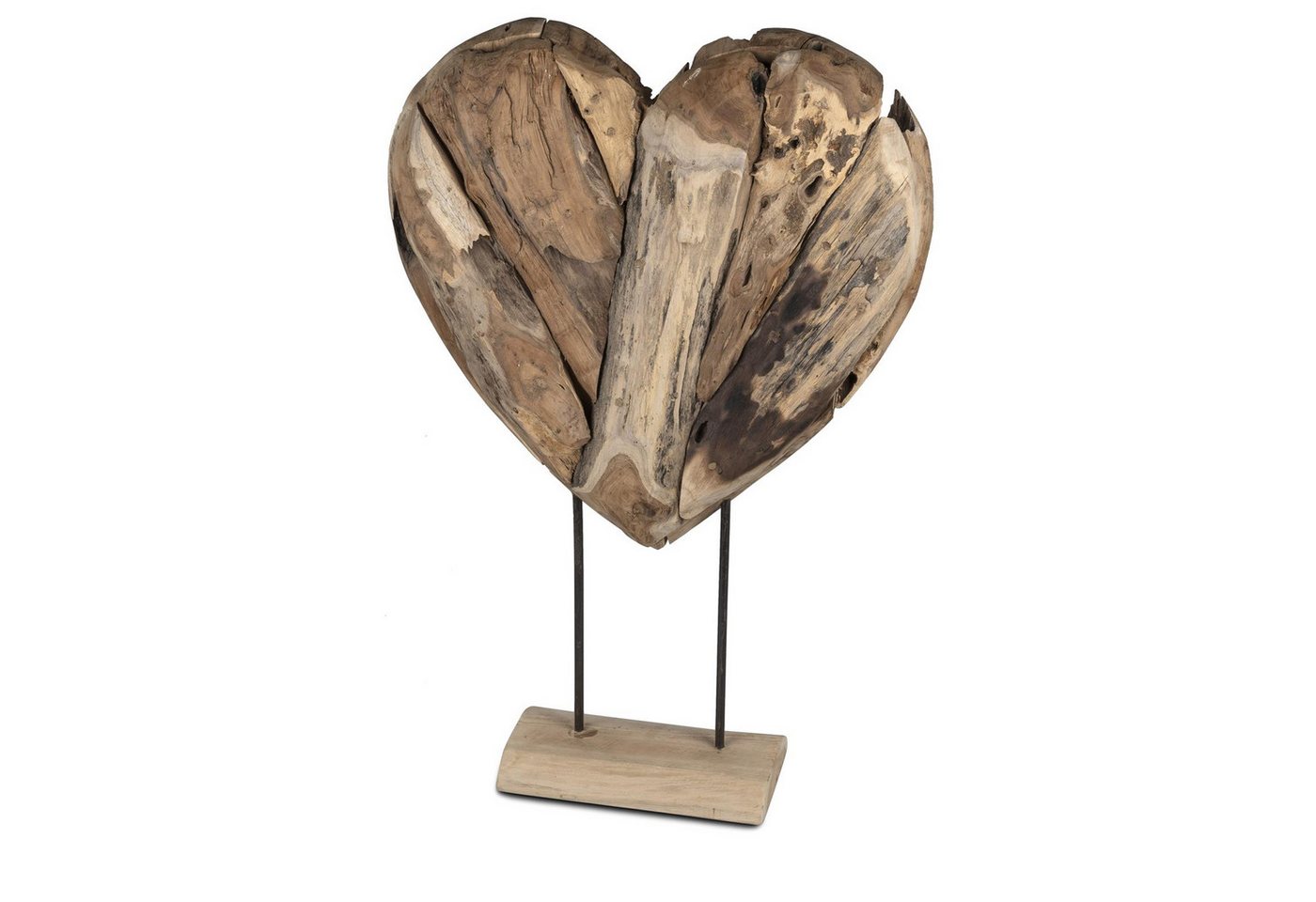 formano Dekoobjekt Herz auf Fuß natürliche Eleganz aus massivem Teak-Holz 75 x 50 cm (1 St) von formano