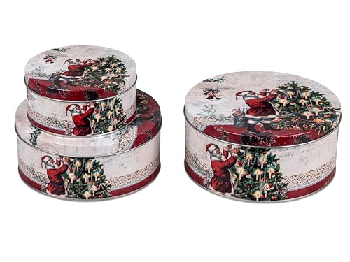 formano Dekoration Weihnachten Weihnachtskeksdose Weihachtsdose Dose Set 3Dosen Nostalgie Keksdose aus Blech Blechdose von formano