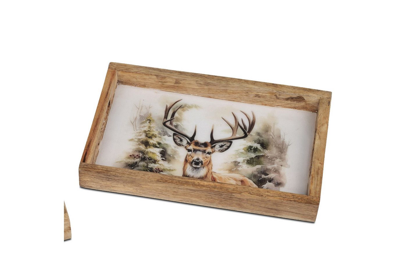 formano Dekotablett Alu Mangoholz, Farbe: Natur, Motiv: Hirsch formano Dekotablett Alu Mangoholz, Farbe: Natur, Motiv: Hirsch von formano