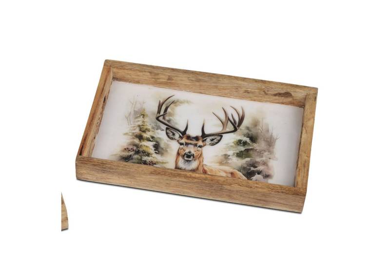 formano Dekotablett Alu Mangoholz, Farbe: Natur, Motiv: Hirsch formano Dekotablett Alu Mangoholz, Farbe: Natur, Motiv: Hirsch von formano