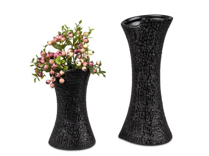 formano Dekovase Modern Black, Schwarz B:11cm H:30cm Keramik von formano