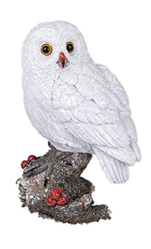 formano Eule Owl Eulen-Figur Deko-Kautz Herbsteule Herbstdeko/Weihnachten Schneeeule Wintereule Weiß Stehend 18cm Groß von formano