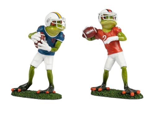 formano Frosch Figur Football - Spieler – Lustige Frosch-Deko für Sportfans – Geschenk für Football-Liebhaber & Spieler – Handbemalte Dekofigur (2er Set alle beide) von formano