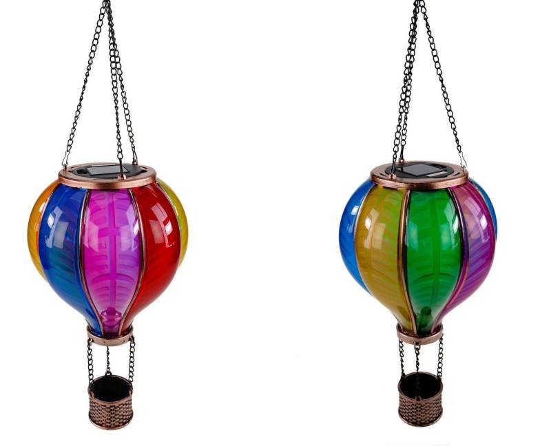 formano Gartenfigur 2er Set Solar-Ballon Hänger mit Flammeneffekt 20x36 cm Acryl Metall von formano
