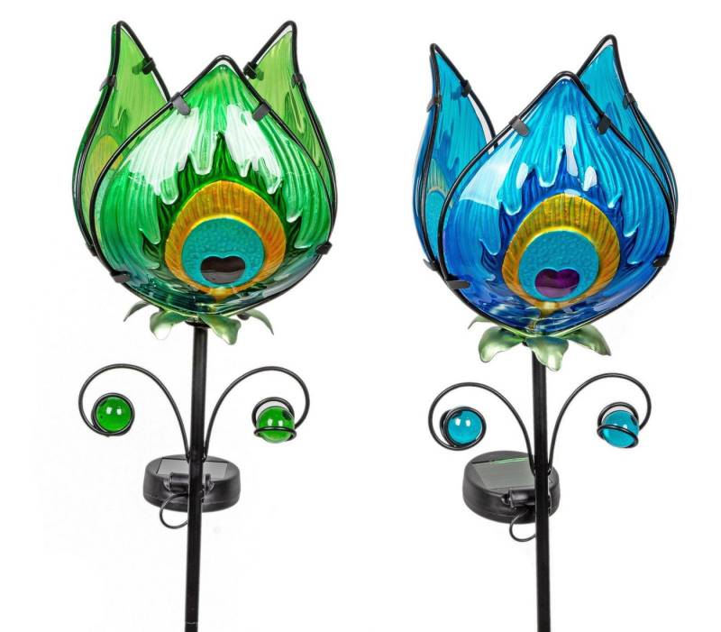 formano Gartenfigur 2er Set Solar LED Blütenstecker für den Garten Solar Metall 120 cm von formano