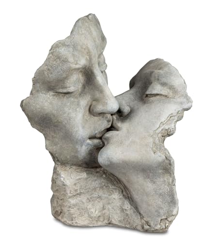 formano Gartenfigur Büste Paar Zementstein Antik-Optik 28 x 22cm Skulptur Statue Dekoration Innen Außen Wetterfest Schwer Robust Kunststein Geschenkidee Pärchen Liebespaar von formano