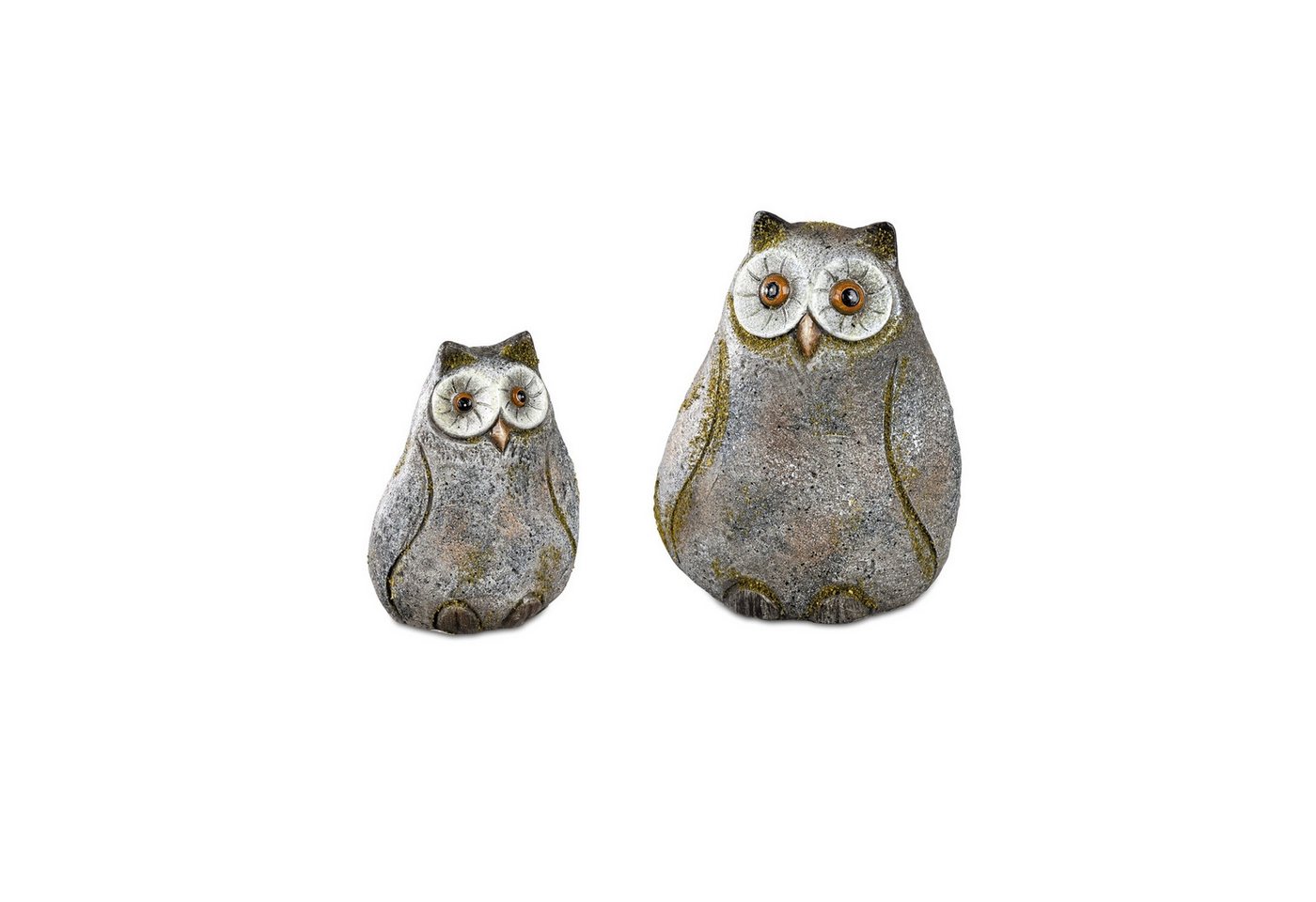 formano Gartenfigur Eule 2er Set Rustik, (Set, 2 St., 2 Dekofiguren), Dekofigur von formano
