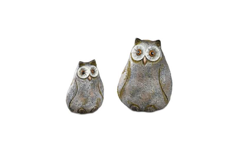 formano Gartenfigur Eule 2er Set Rustik, (Set, 2 St., 2 Dekofiguren), Dekofigur von formano