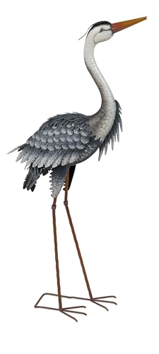 formano Gartenfigur Reiher grau weiß ideal für Gartenteich Staudenbeet oder einfach auf der grünen Wiese. 114 cm hoch. 2 Verschiedene Modelle Sie haben die Wahl (114 cm) von formano