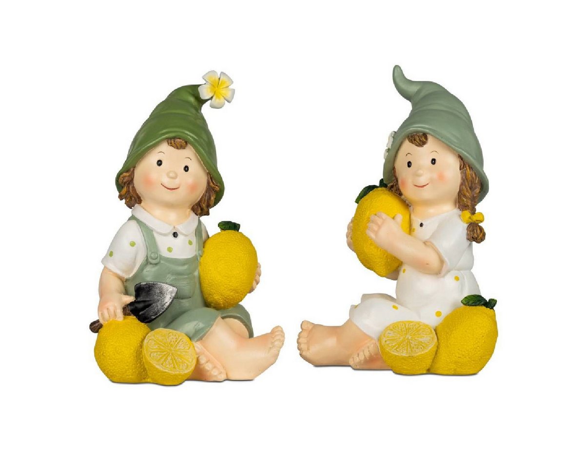 formano Gartenfigur Sommerkinder mit Zitrone 25 cm hoch 2er Set von formano