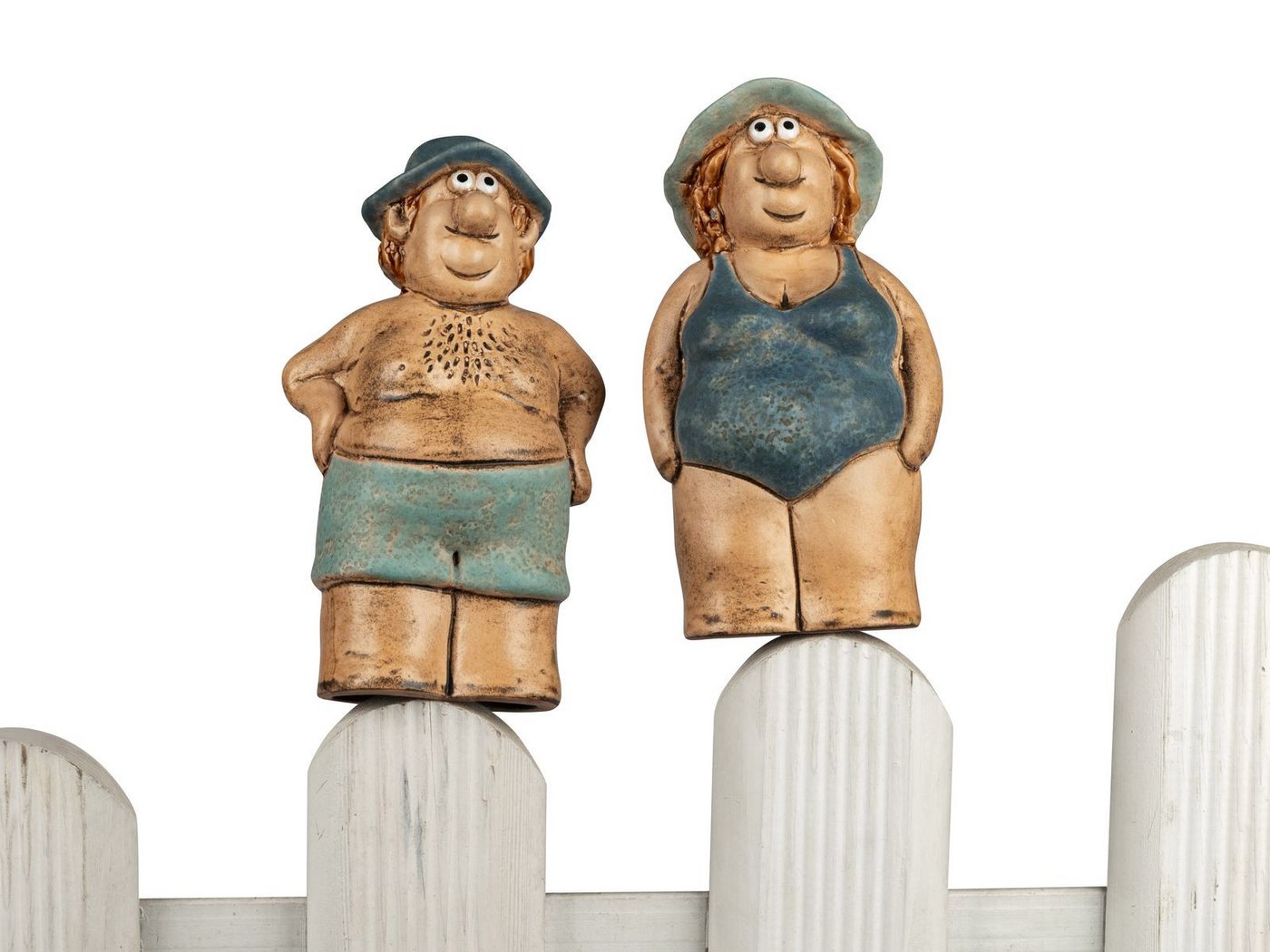 formano Gartenfigur Zaundeko 2er-Set Strand-Urlauber 20 cm Figur aus Steinzeug handbemalt formano Gartenfigur Zaundeko 2er-Set Strand-Urlauber 20 cm Figur aus Steinzeug handbemalt von formano