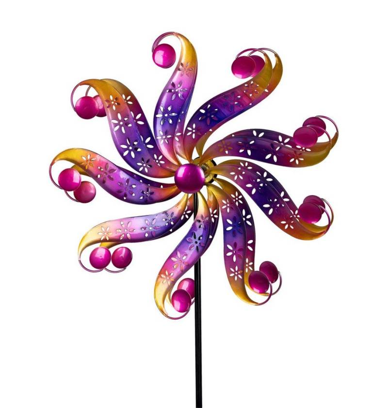 formano Gartenfigur Buntes Windrad Blume Garten Metall Windspiel Windmühle 128 cm von formano