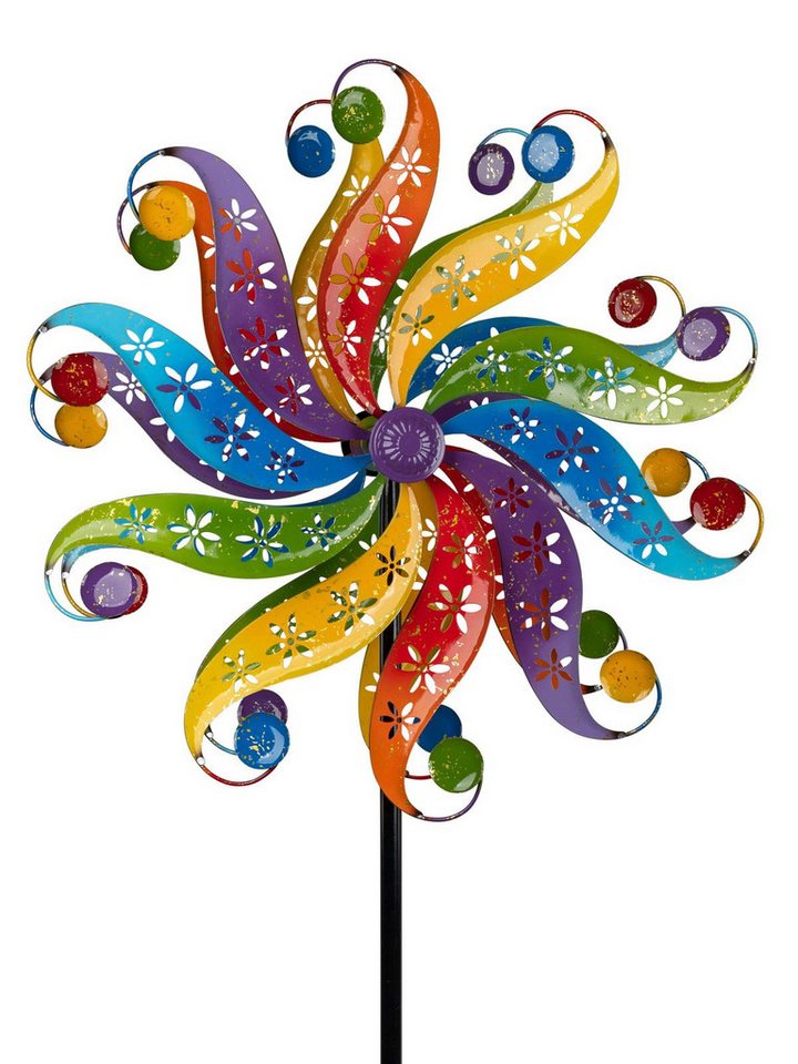 formano Gartenfigur Buntes Windrad für den Garten aus Metall Dekoratives Windspiel von formano