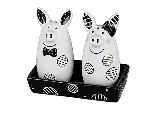 formano Gewürzstreuer-Set mit Schweinchen-Design - Salz- und Pfefferstreuer Schweinchen aus Keramik - für ein lustiges Frühstück von formano
