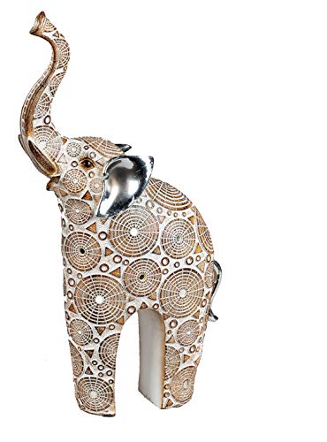 formano Glückselefant Tierfigur aus Kunststein Moderne Wohndekoration Verschiedene Größen (32 cm) von formano