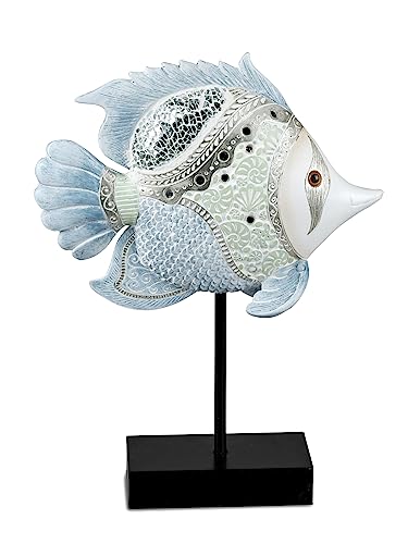 formano Große Dekofigur Fisch blau grün | Figur Zierfigur Spiegel Mosaik | 29x21 cm von formano