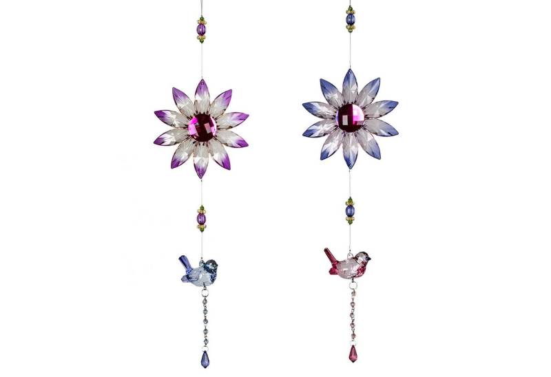 formano Hängedekoration 2er Set Girlande Blume mit Vogel 30cm Fensterdeko Hängedekoration (2-er Set) von formano