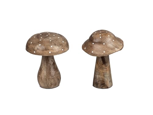 formano Herbst Deko Wald Pilz sort. 12cm aus Mango Holz 1 Stück Lieferumfang, Auswahl nach Verfügbarkeit von formano