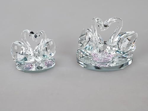 formano Kristallfiguren Deko Schwanenpaar Figur ca. 6cm aus Kristall 1 von 2 Varianten von formano