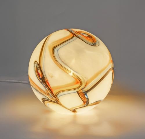 formano Kugellampe LUXOR Glas Marmor Design 24 x 24cm Tischlampe aus weißem Glas mit farbigem Dekor - E14 Fassung - stilvolle Ambientebeleuchtung für Wohnzimmer, Schlafzimmer & Flur formano Kugellampe LUXOR Glas Marmor Design 24 x 24cm Tischlampe aus weißem Glas mit farbigem Dekor - E14 Fassung - stilvolle Ambientebeleuchtung für Wohnzimmer, Schlafzimmer & Flur von formano