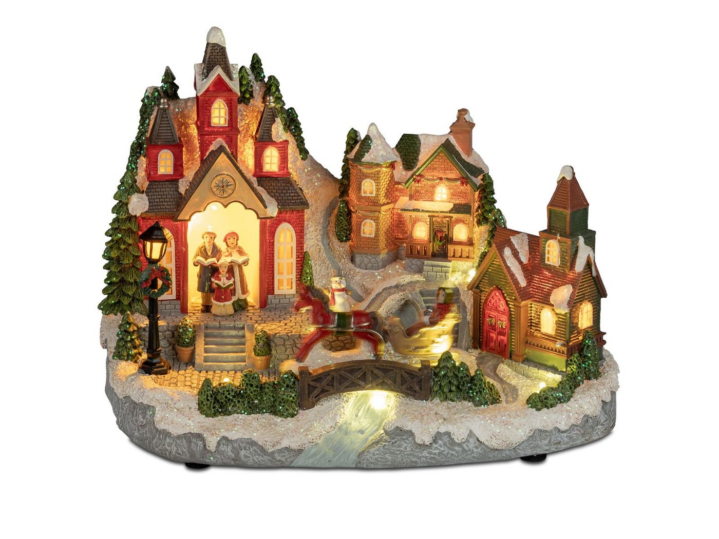 formano LED Dekofigur Winterlandschaft 29x24 cm Weihnachtsdorf Licht & beweglichen Figuren, LED fest integriert von formano