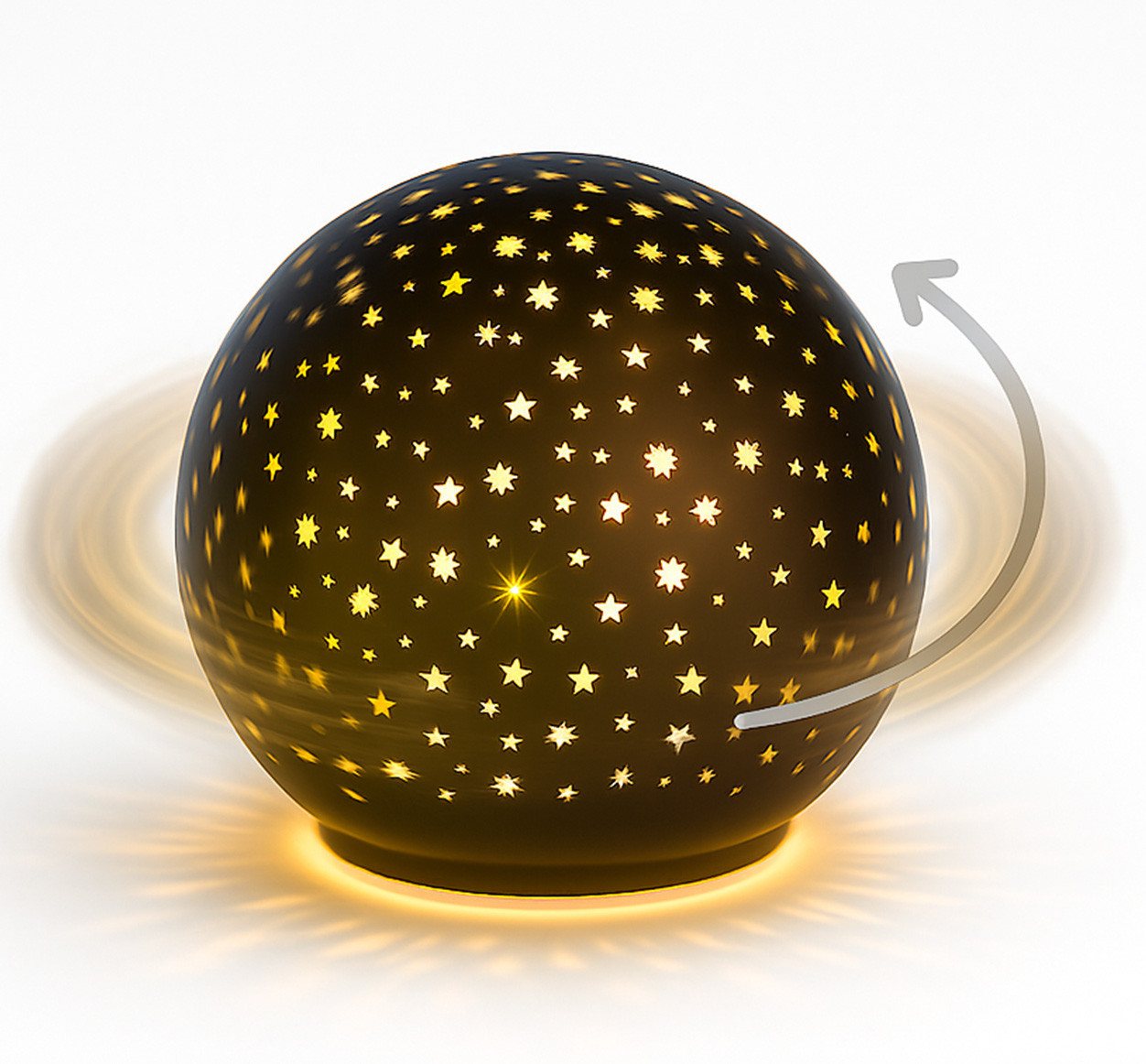 formano LED Dekolicht Glas-Kugel Drehend Schwarz 15cm Timer 6h/18h Herbst Weihnachten Deko, LED fest integriert von formano