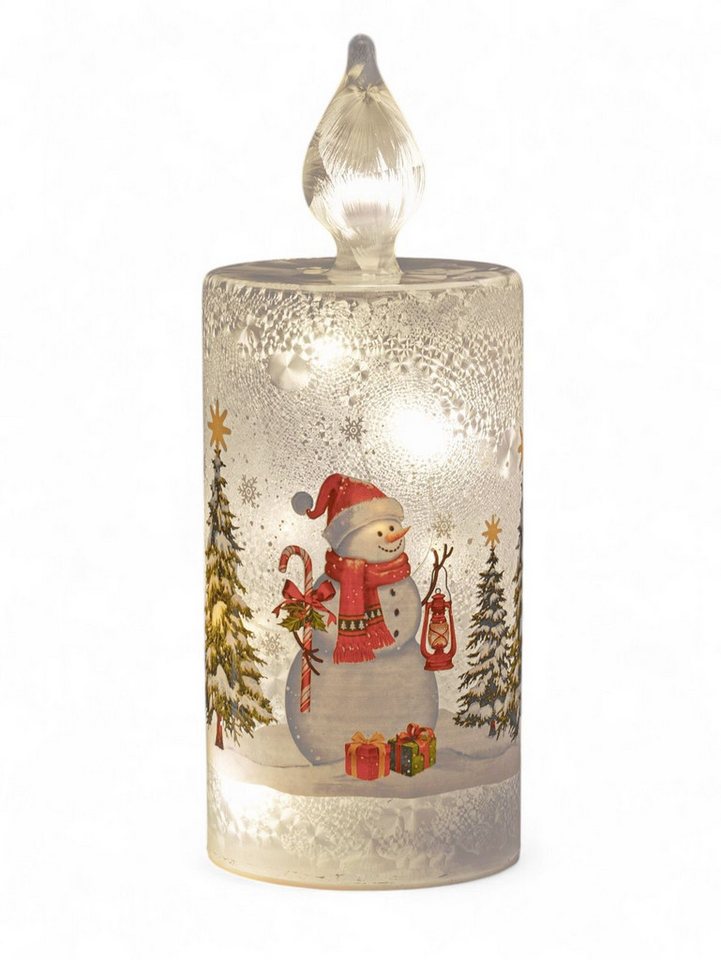 formano LED Dekolicht Kerze Schneemann Weihnachtsdeko Glas 23 cm mit Timer und Licht Deko, LED fest integriert formano LED Dekolicht Kerze Schneemann Weihnachtsdeko Glas 23 cm mit Timer und Licht Deko, LED fest integriert von formano