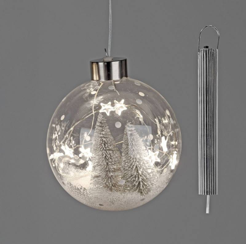 formano LED Dekolicht LED Hänger Glaskugel Timer 12 cm mit Schneelandschaft & Tannenbäumen, LED fest integriert formano LED Dekolicht LED Hänger Glaskugel Timer 12 cm mit Schneelandschaft & Tannenbäumen, LED fest integriert von formano